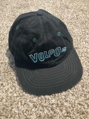 Volcom Black Cap with Green Embroidered Branding (Item No. B19)